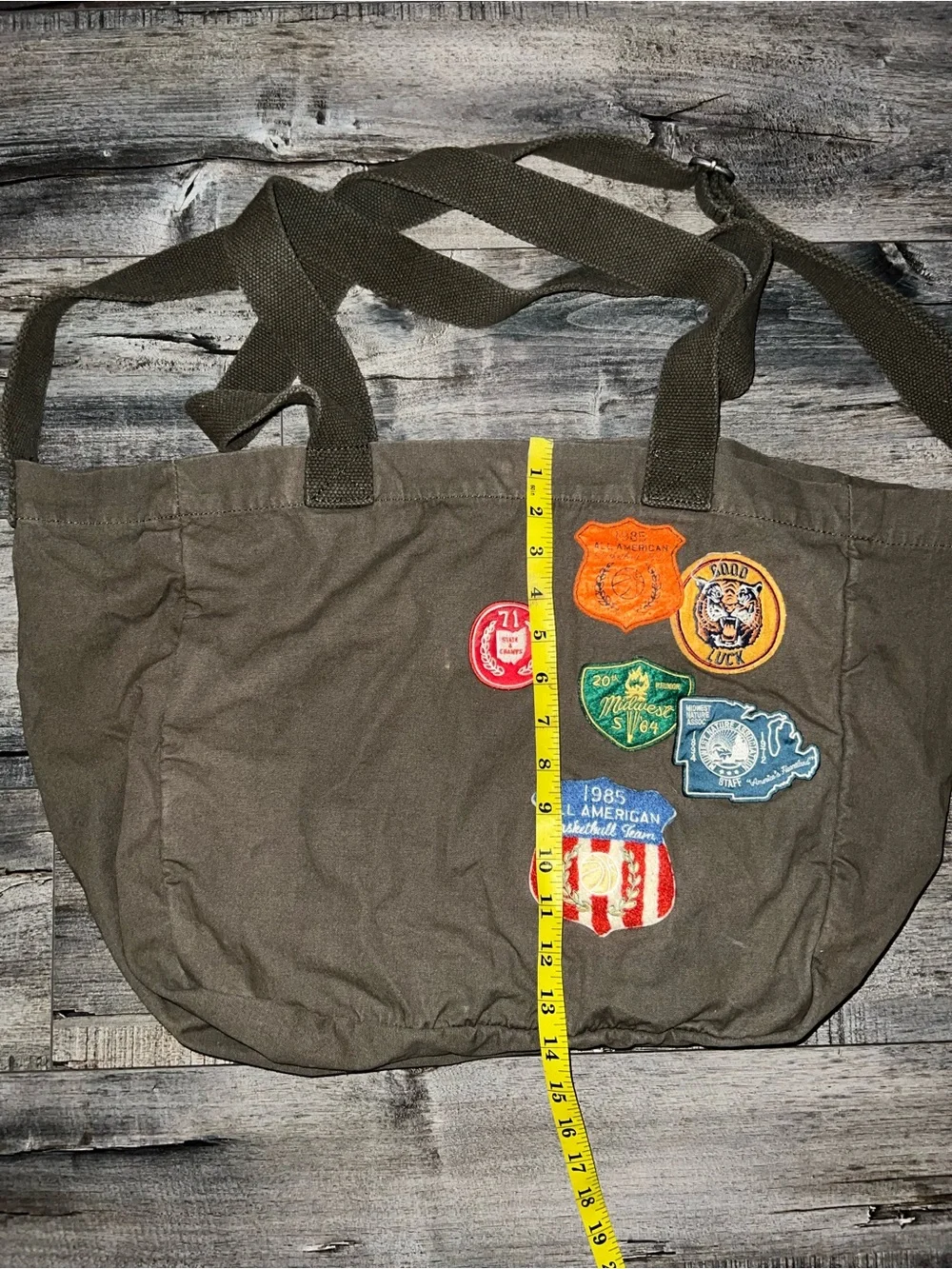 Midwest Kids x Hollister Tote Bag Canvas Patches Green 2023